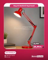Naçnik stolüstü keçirilməli lampa - Rəng: qırmızı - Tənzimlənən qol — 2B Lines — Освещение