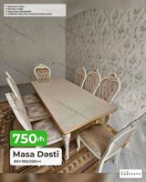 Məhsul: Masa Dəsti - Ölçülər: 90×160/200 sm (açılan mexanizmli masa) — Mebel