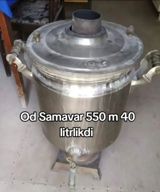 Od samovar – 40 litrlik, iri həcmli model. - Yanacaq: od/odun kömürü — Samovarlar