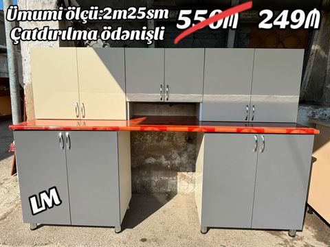 *Mətbəx mebellərinin sifarişlə hazırlanması✔️* Ölçü : 2metr25sm☑️