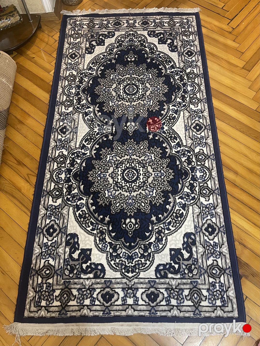 Klassik ornamentli xalça (göy-ağ) — Xalılar, Bakı (2)