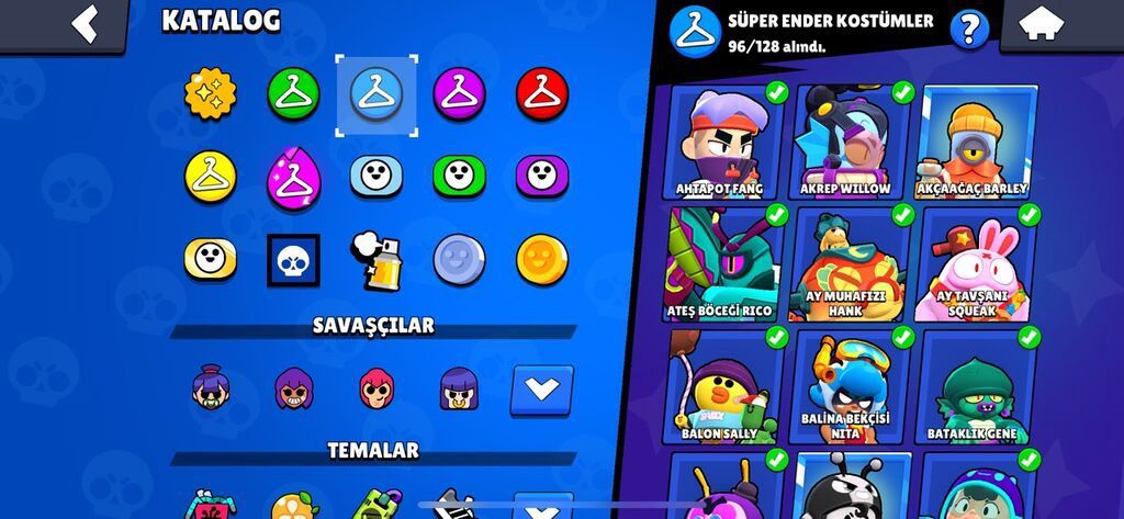 Brawl Stars hesabı – yüksək səviyyəli və tam kolleksiya - Kupa: 103 — Mallar, Şəki (5)