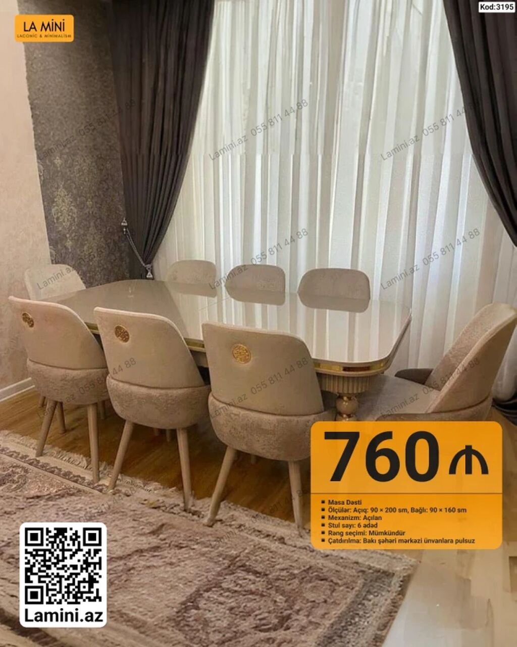 Məhsul: Masa dəsti (La Mini) - Qiymət: 760 ₼ - Kod: 3195 - Tərkib