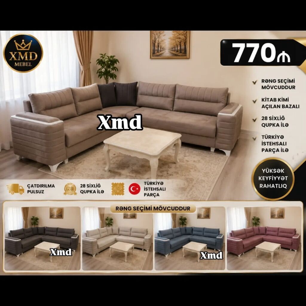 Künc divan, Qonaq otağı üçün, Açılan