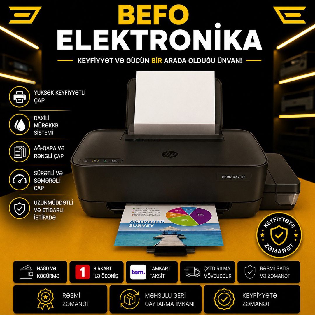 Printer "HP Ink Tank 115 (2LB19A)" — Elektronika, Bakı