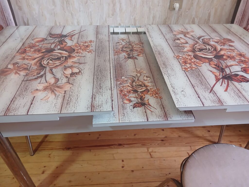 Mətbəx üçün, İşlənmiş, Açılan, Dördbucaq masa, 4 stul — Mebel, Qobu (3)