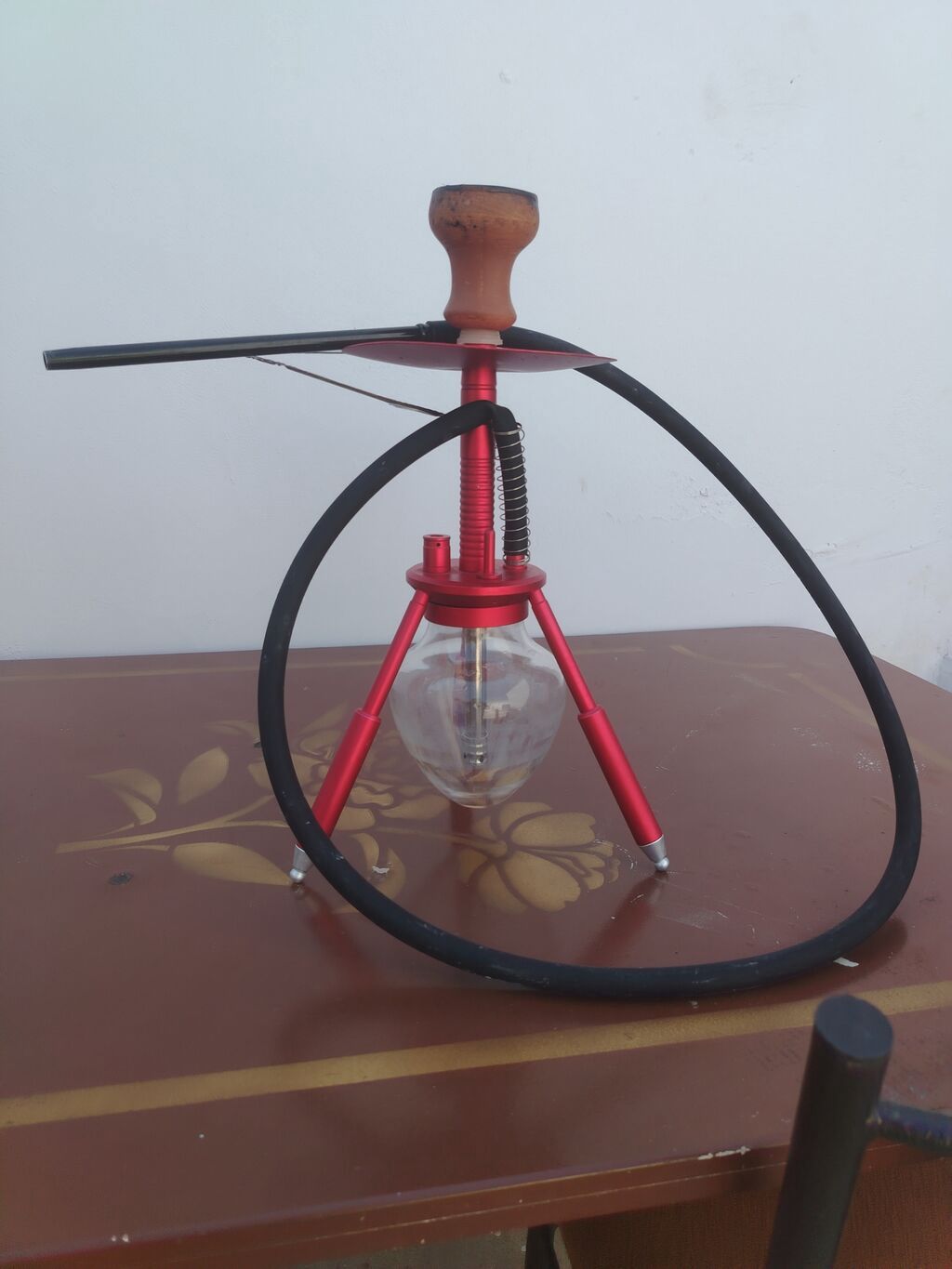 Mini nərgilə dəsti – qırmızı/alüminium gövdə və şüşə kolba Məhsulun — Gözəllik və sağlamlıq, Xırdalan (2)