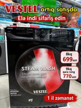 🔥*VESTEL Paltaryuyan* YENİ GƏLDİ! 🔥 🖤 QARA RƏNG | İNVERTOR MOTOR ⚙️ — Məişət texnikası