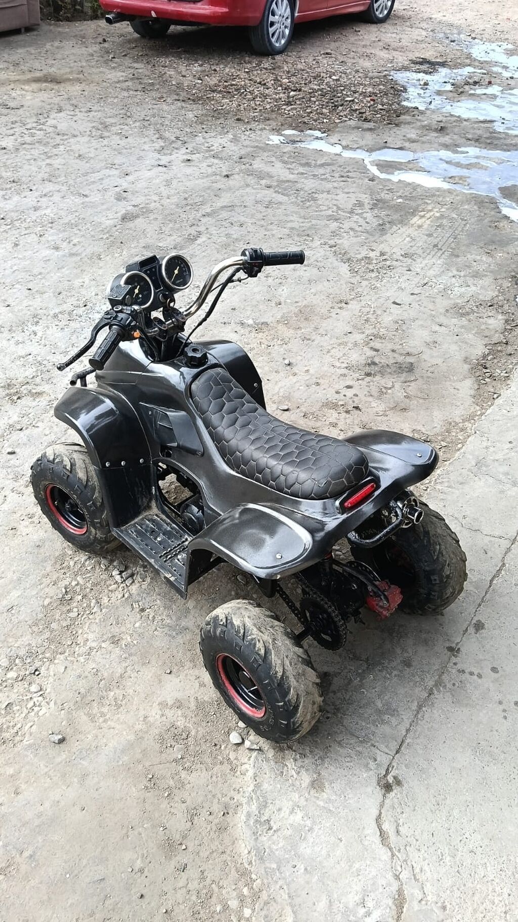 Qara rəngli mini ATV kvadrosikl — kompakt off-road dizaynı, qalın protektorlu təkərlər — Kvadrosikllər və baqqilər, Bakı (2)