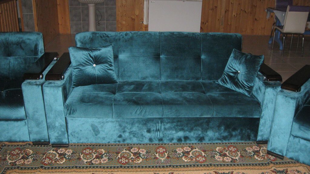 Divan-kravat, İşlənmiş, Açılan, Bazasız, Vеlur parça, Ödənişli çatdırılma — Mebel, Lənkəran (2)