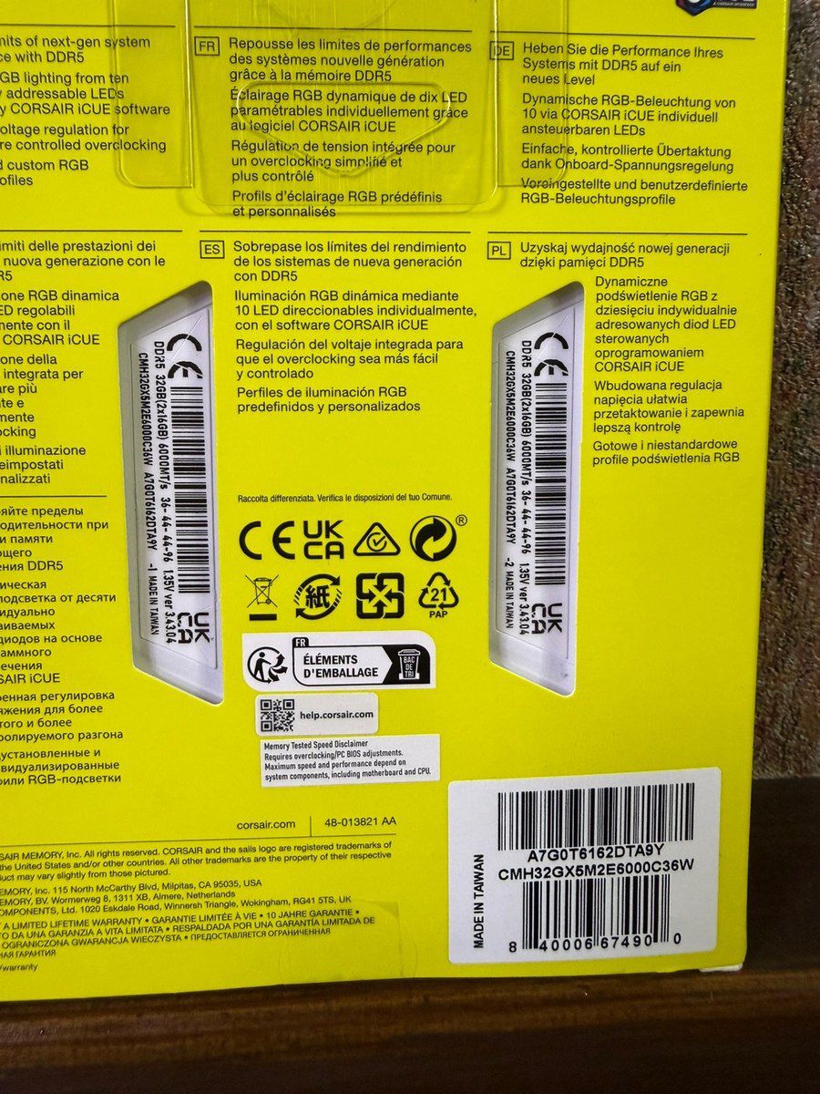 Operativ yaddaş Corsair Vengeance RGB DDR5 32GB 6000MHz White — Elektronika, Bakı (2)