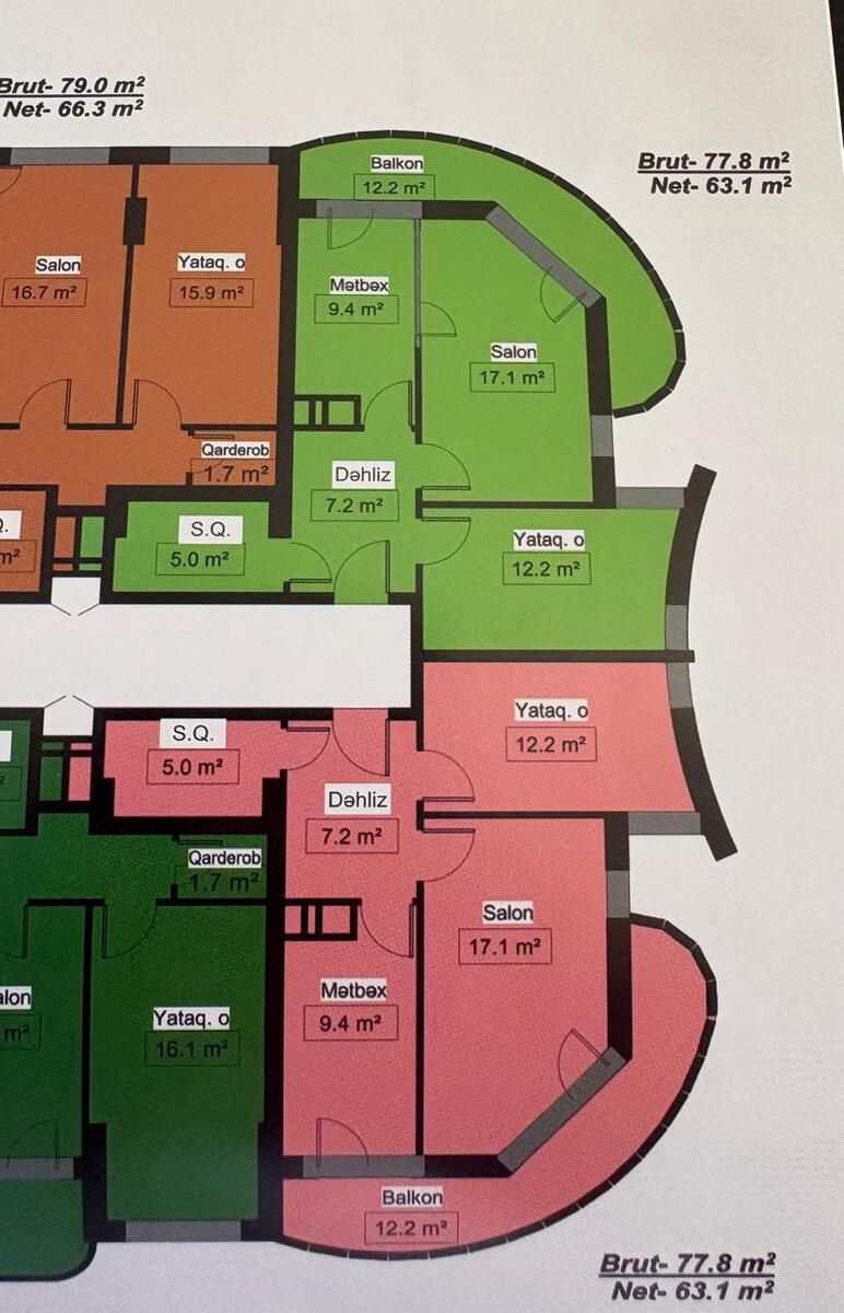 Satılır 2 otaqlı yeni tikili 77.8 m² — Mənzil, Bakı (3)
