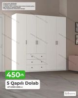 5 Qapılı Dolab – 47×200×200 sm - Rəng seçimi: mümkündür - Material — Furniture