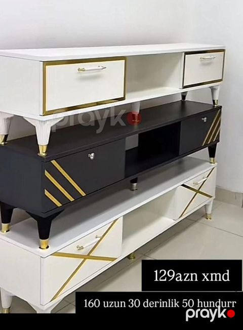 TV altlığı / TV tumba - Ölçülər: 160 sm uzunluq, 30 sm dərinlik, 50