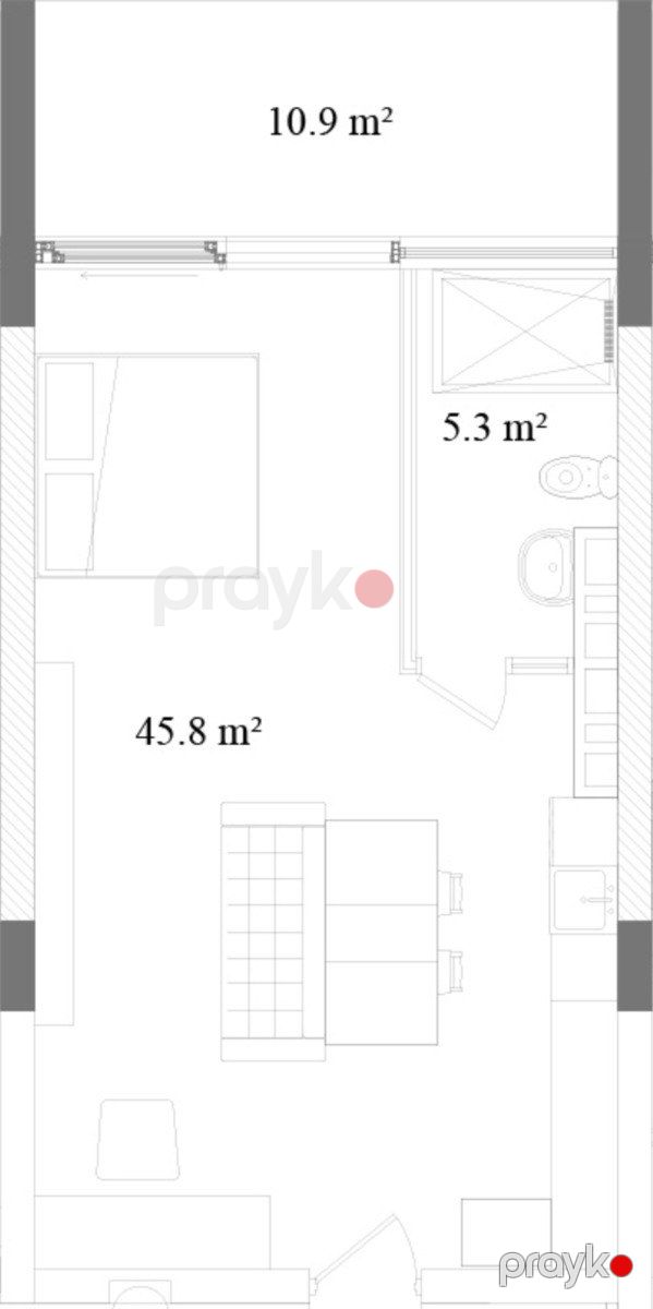 Satılır 1 otaqlı yeni tikili 63.7 m² — Mənzil, Bakı (6)