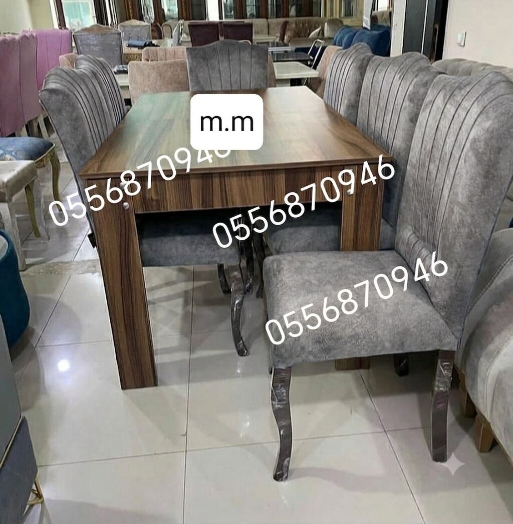 Qonaq otağı üçün, Yeni, Açılmayan, Dördbucaq masa, 6 stul — Mebel, Bakı (2)