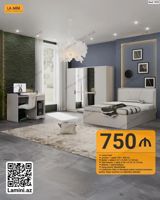 LA MINI – Yataq Dəsti (Kod: 1929) Tərkibi: - Çarpayı: 1 ədəd, 160 × — Mebel