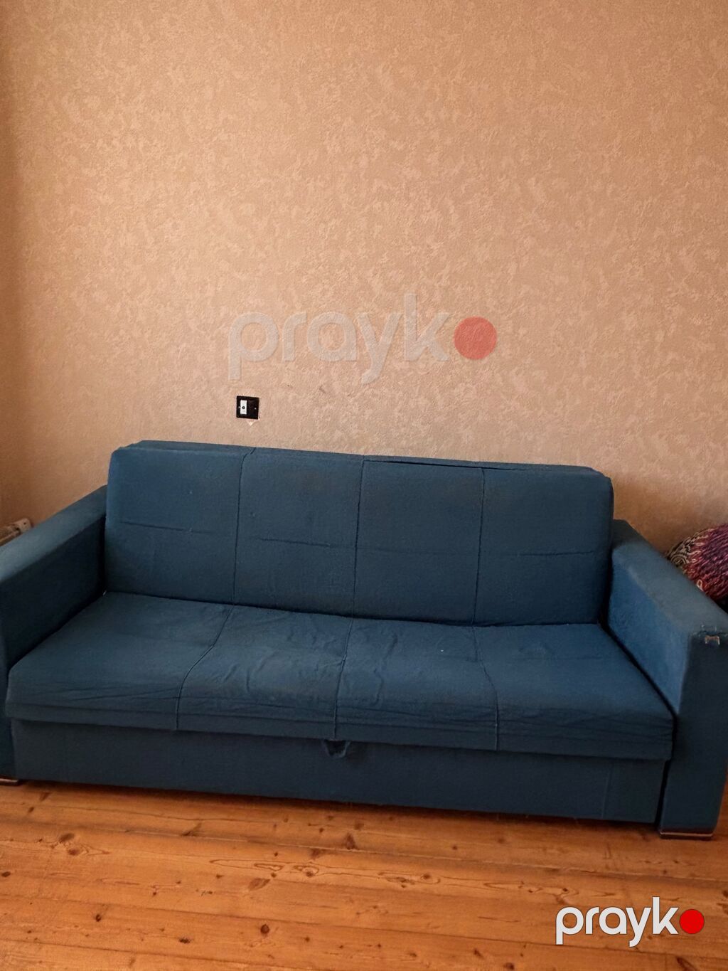 Mavi rəngli 3‑yerlik divan - ünvan yeni Günəşli D 34 Real alıcıya — Mebel, Bakı (2)