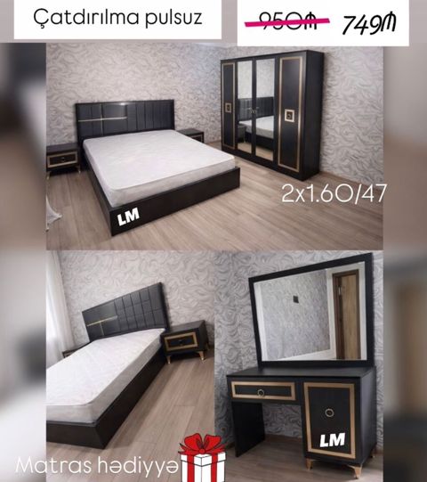 Yataq dəsti taxt termo dolab 2 ədəd tumba daxildir 749 azn Yep yeni