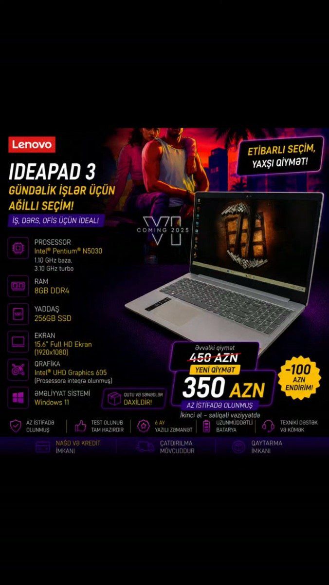 Lenovo IdeaPad 3 — Elektronika, Bakı
