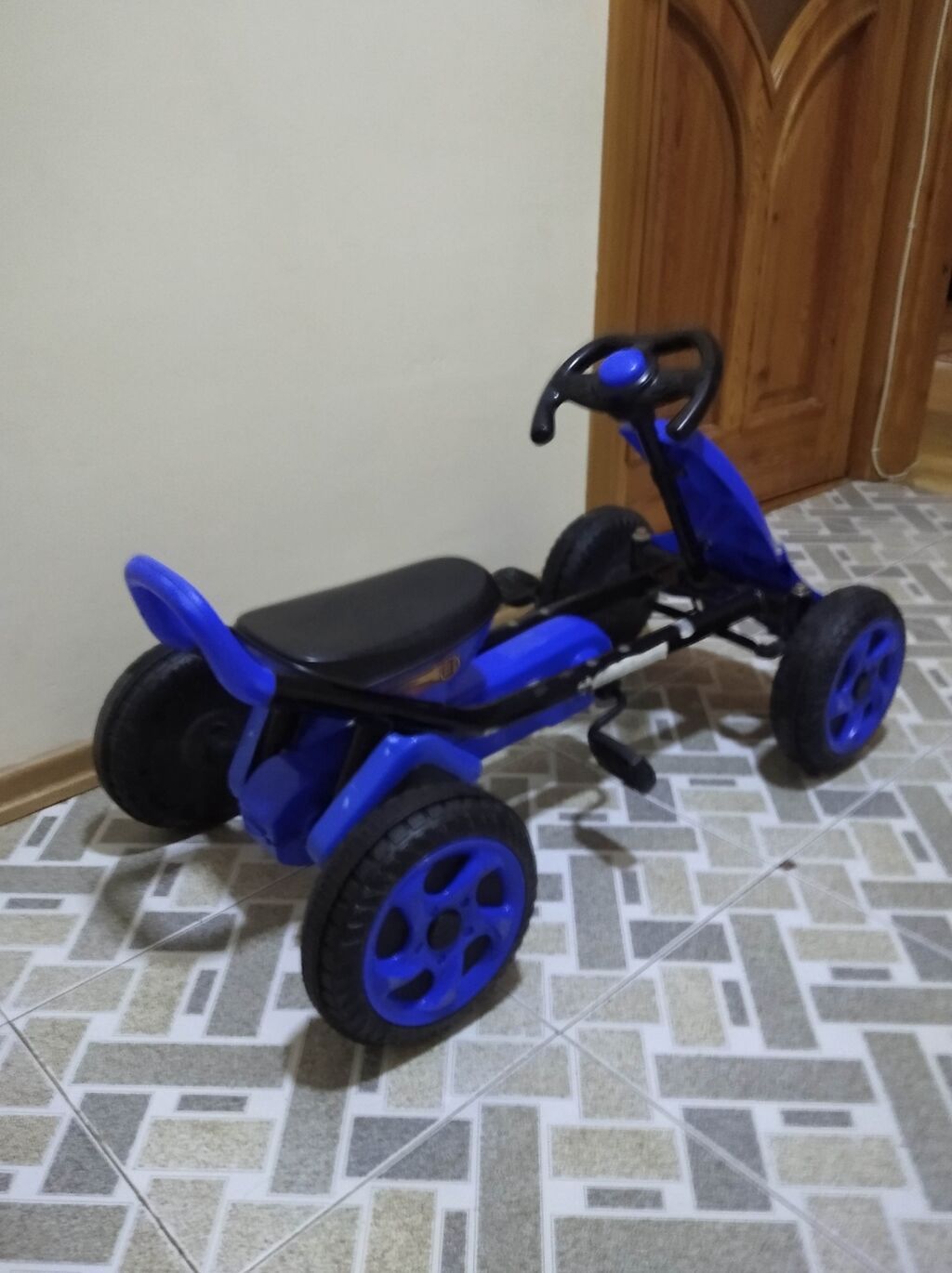 Uşaq pedallı go-kart maşını — mavi, 4 təkərli, stabil — Uşaq nəqliyyatı, Bakı (4)