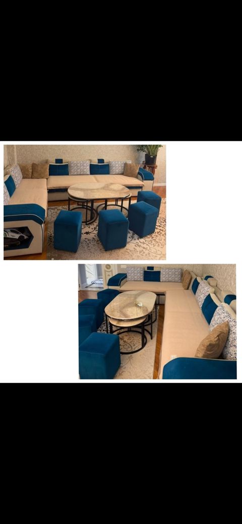 Akifoglu yumşaq divan, 4 m × 2 m, açılanır bazası ilə