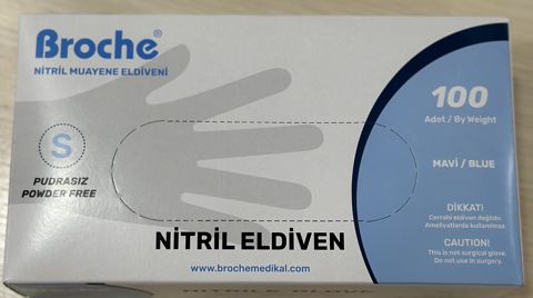 Broche mavi əlcək