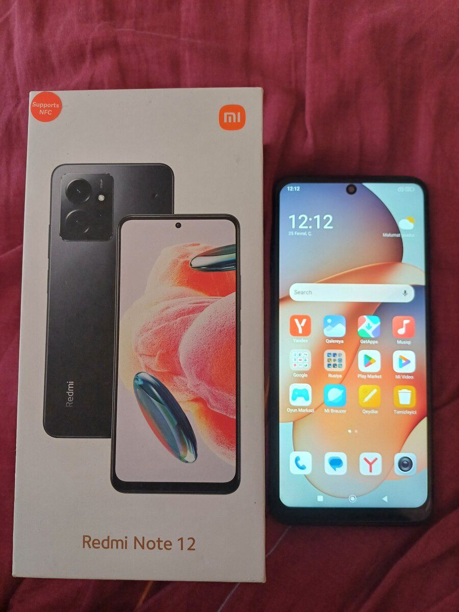 Xiaomi Redmi Note 12 (4G) Onyx Gray 128GB/6GB — Smartfonlar, Bakı