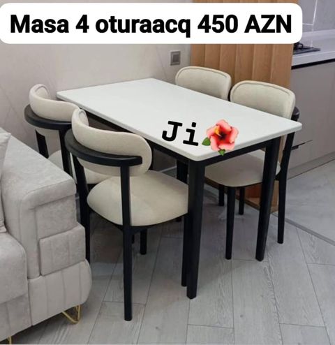 Mətbəx/dinəngə dəsti – 4 nəfərlik Variant 1 – 450 AZN: - Düzbucaqlı