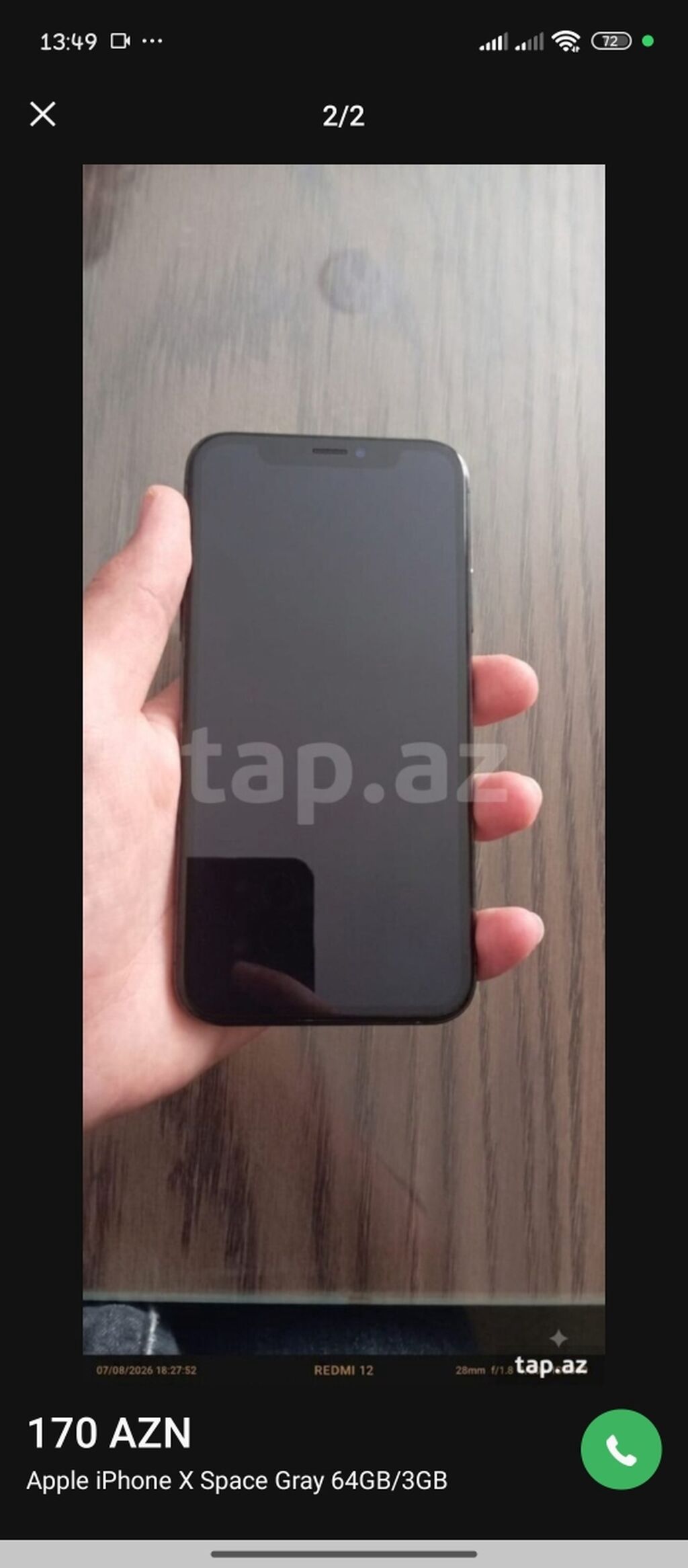 IPhone X, 64 GB, Space Gray