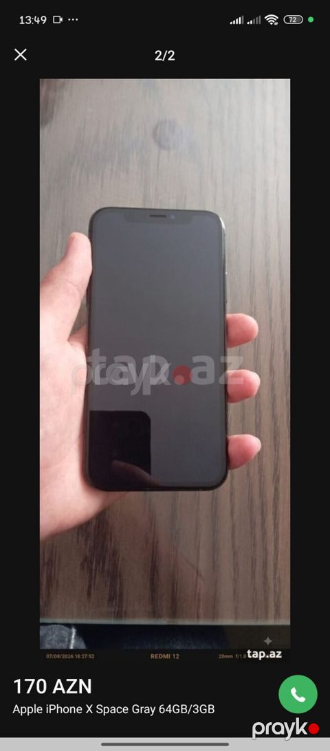 IPhone X, 64 GB, Space Gray