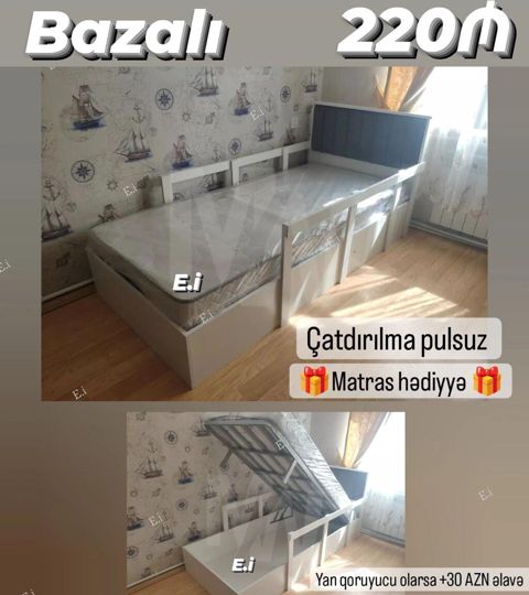 Bazalı tək nəfərlik çarpayı – 220 AZN - Açarma-mexanizmli baza — Sumqayıt
