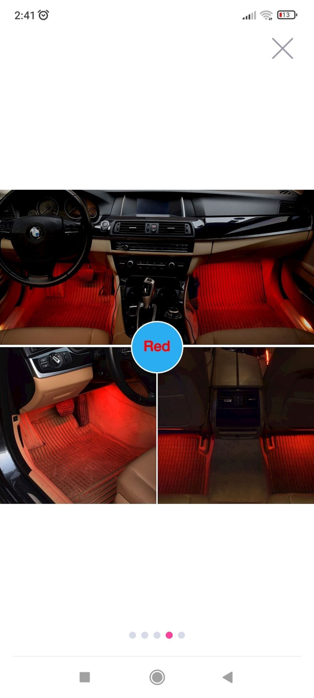 Avtomobil salonu üçün RGB LED işıq dəsti uzundur - 4 ədəd elastik — Avto, Beyləqan (2)