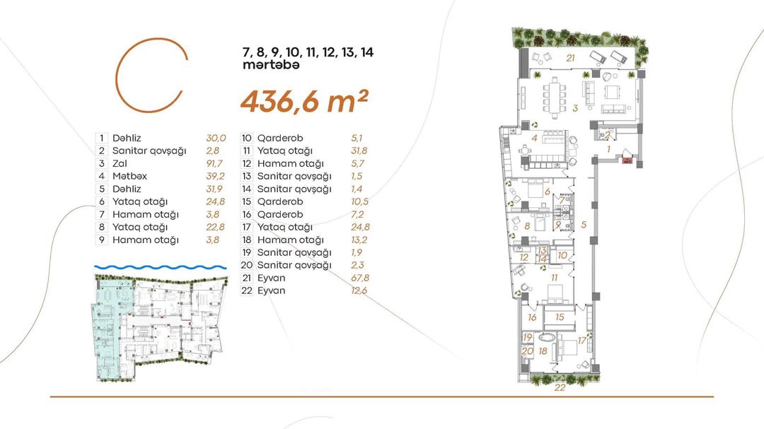 Satılır 5 otaqlı yeni tikili 436.6 m² — Mənzil, Bakı (5)