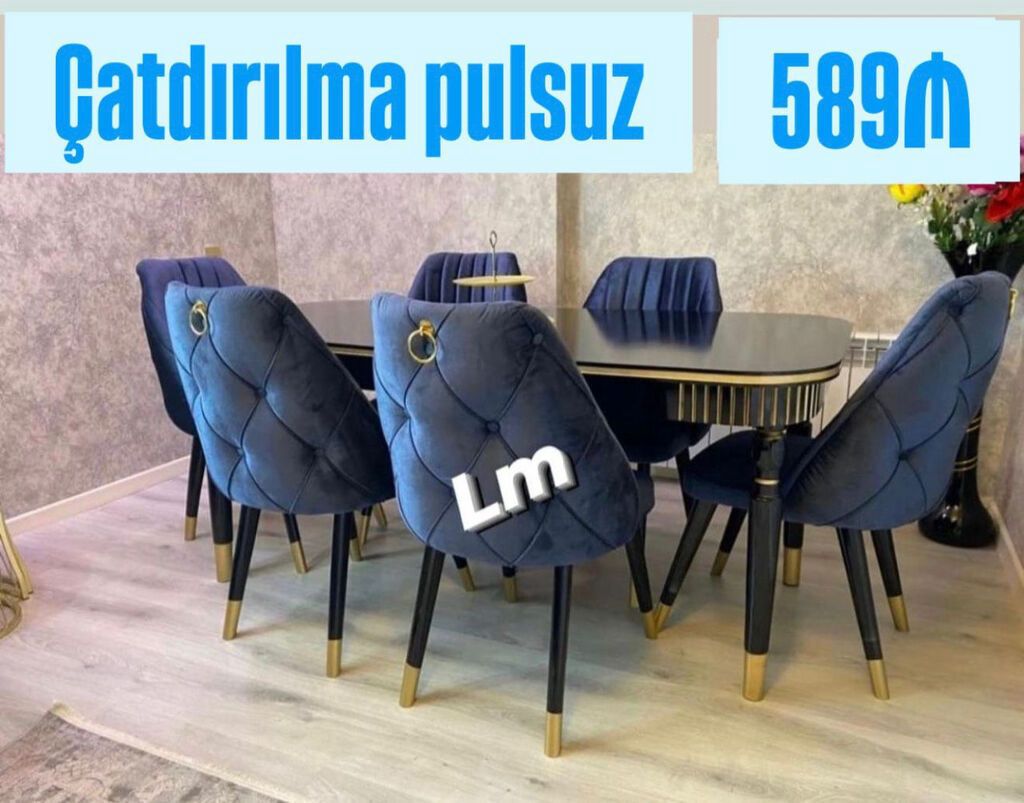 Möhtəşəm masa dəsti👑 Yüksək keyfiyyətlə Qiymət : Masa +6 stul ✨️