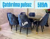 Möhtəşəm masa dəsti👑 Yüksək keyfiyyətlə Qiymət : Masa +6 stul ✨️ — Mebel