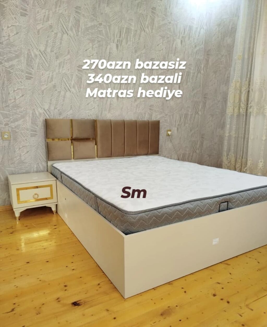Taxt – müxtəlif modellər - Rəng: ağ və bej tonlarda - Başlıq: yumşaq — Yataq otağı mobilya dəstləri, Digah (5)