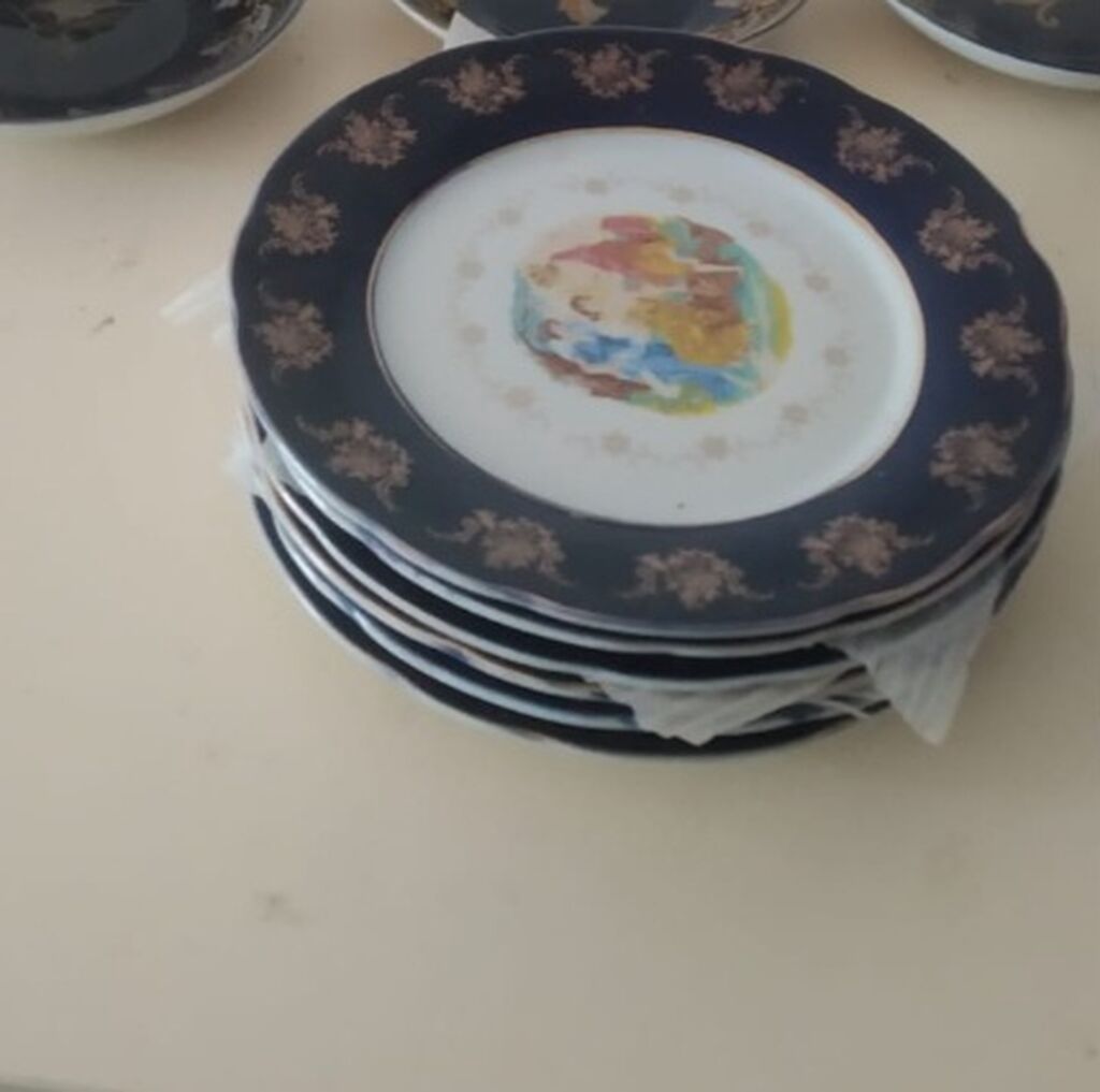 Çay dəsti, rəng - Göy, Farfor — Mallar, Bakı
