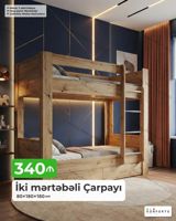 İki mərtəbəli çarpayı – 80×180×180 sm - Material: taxta konstruksiya — Furniture