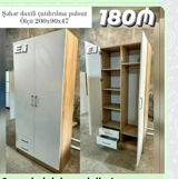 İki qapılı paltar şkafı - Ölçü: 200 x 90 x 47 sm - Daxili quruluş — Mebel