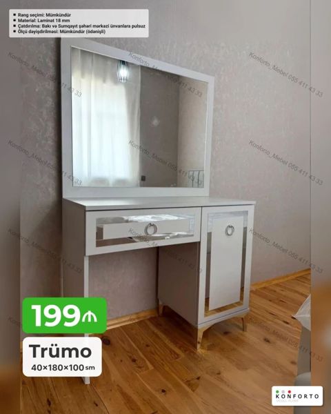 Trümo – 40×180×100 sm - Material: 18 mm laminat - Rəng seçimi — Konforto Mebel — Комоды и тумбы