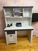 Yazı masası və üst rəf bloku ilə 4043 //& Lamie Yazi masasi yaxşi — Furniture