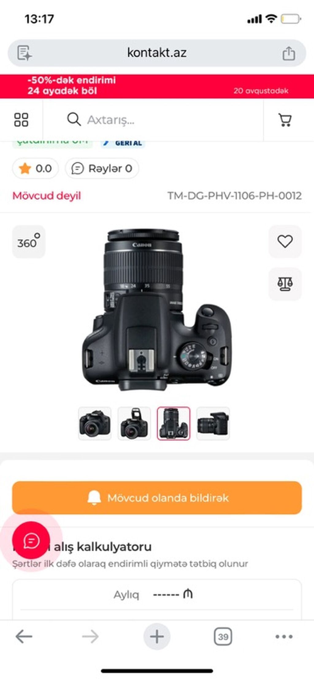 Canon EOS 2000D DSLR fotoaparat Çantası ilə birlikdə verilir. - 24.1 — Elektronika, Bakı (2)