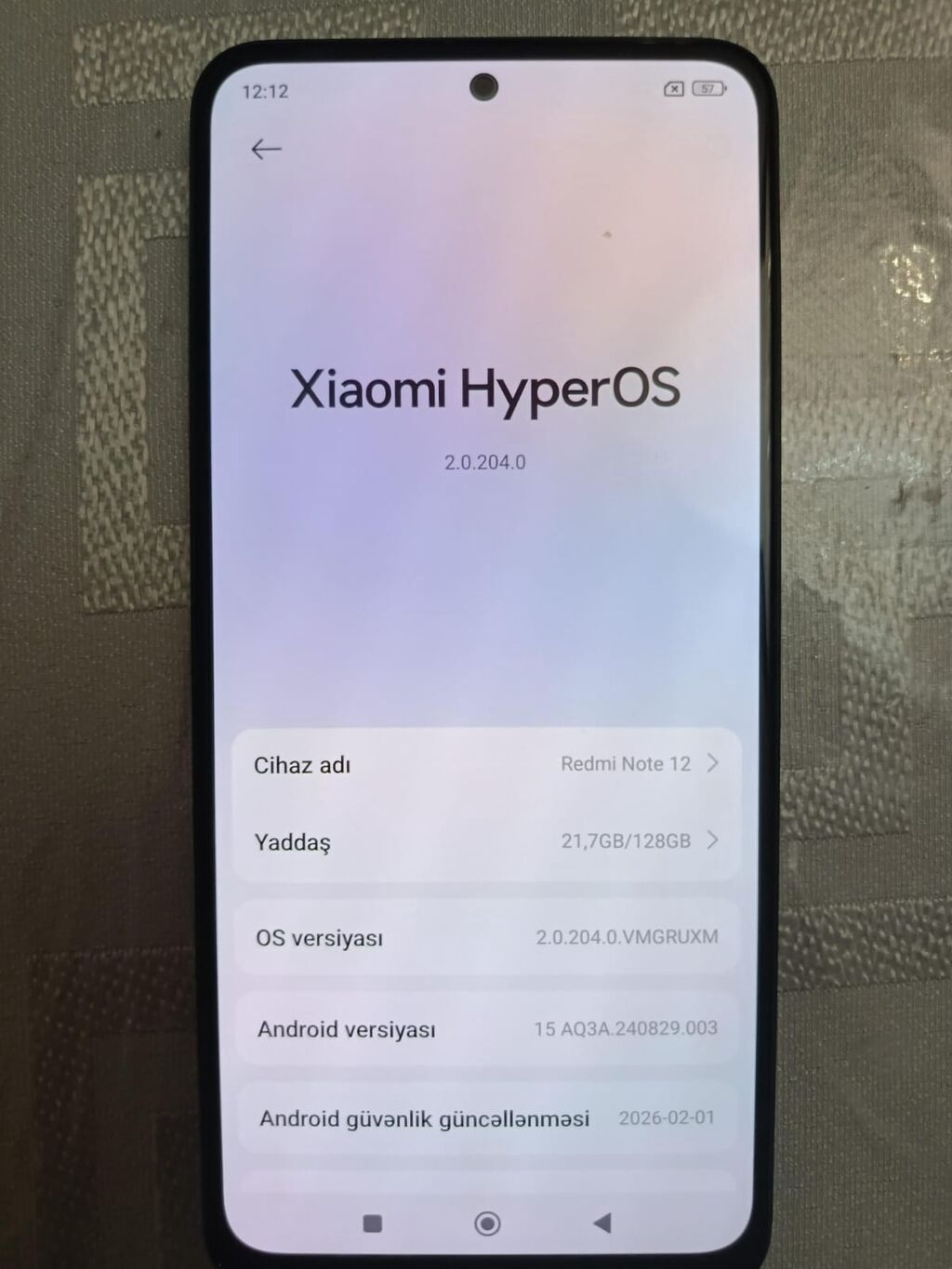 Xiaomi 12, 128 GB, rəng - Boz, İki sim kartlı — Xiaomi, Qobustan
