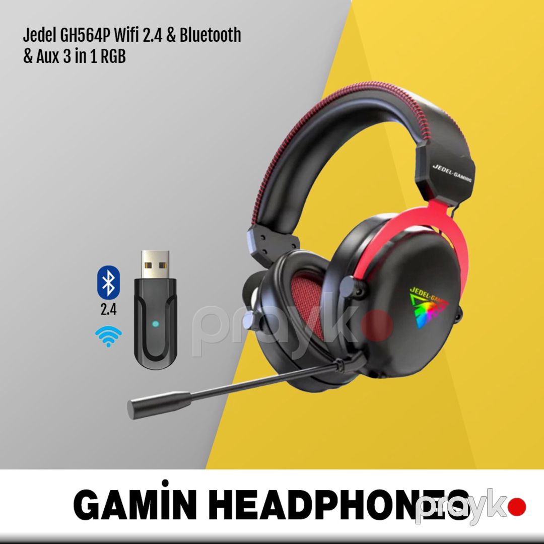 RGB Gaming qulaqlıq Jedel GH564P USB 7.1 Surround BT & 2.4 Wireless — Elektronika, Bakı (12)