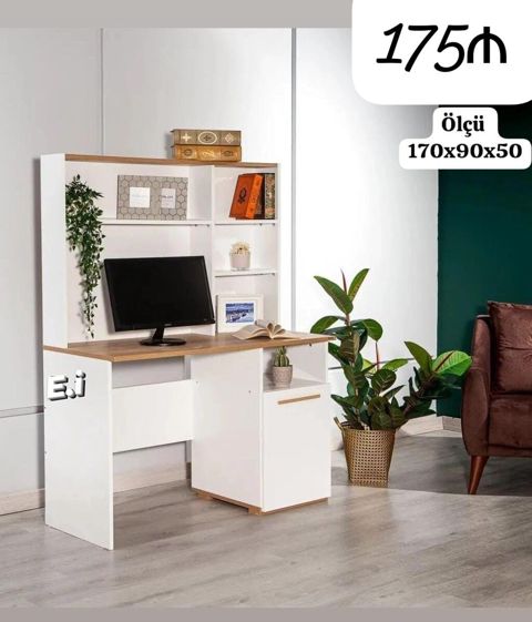 Düz masa, Polkalı, Siyirməli, MDF