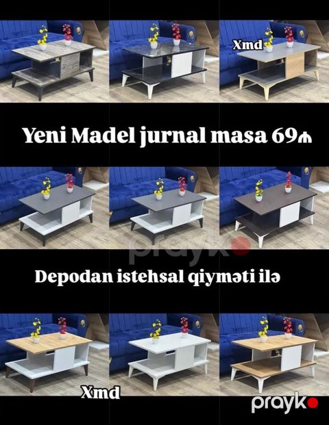 Yeni model jurnal masa - Müasir ikiqat səthli dizayn: üst masa və