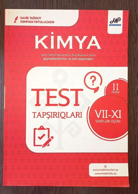 Hədəf nəşrləri. II nəşr. Kimya 7-11 siniflər üçün qiymətləndirmə və