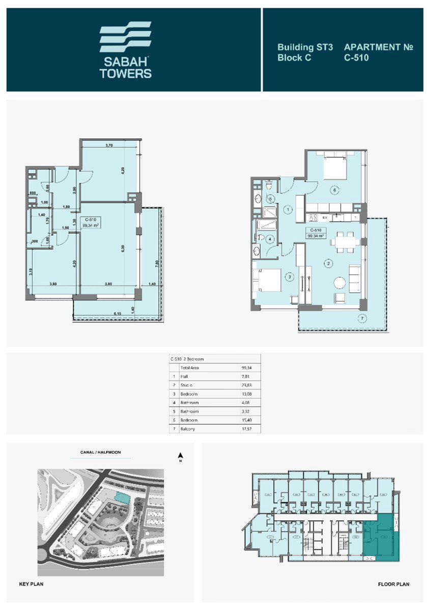 Satılır 3 otaqlı yeni tikili 99.4 m² — Mənzil, Bakı (8)