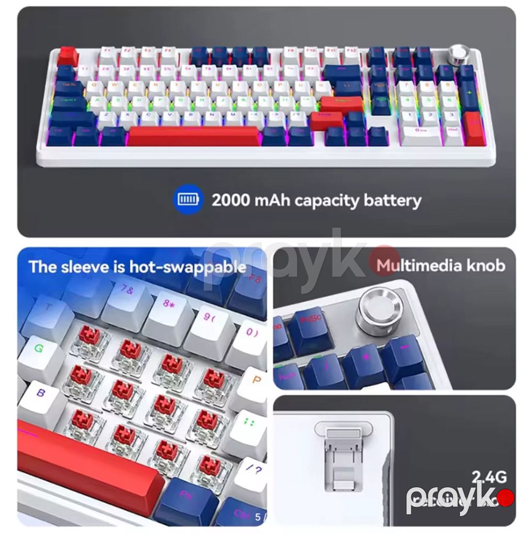 T-Wolf T78 Mexaniki Klavyatura ( Wifi+BT+USB ) — Elektronika, Bakı (4)